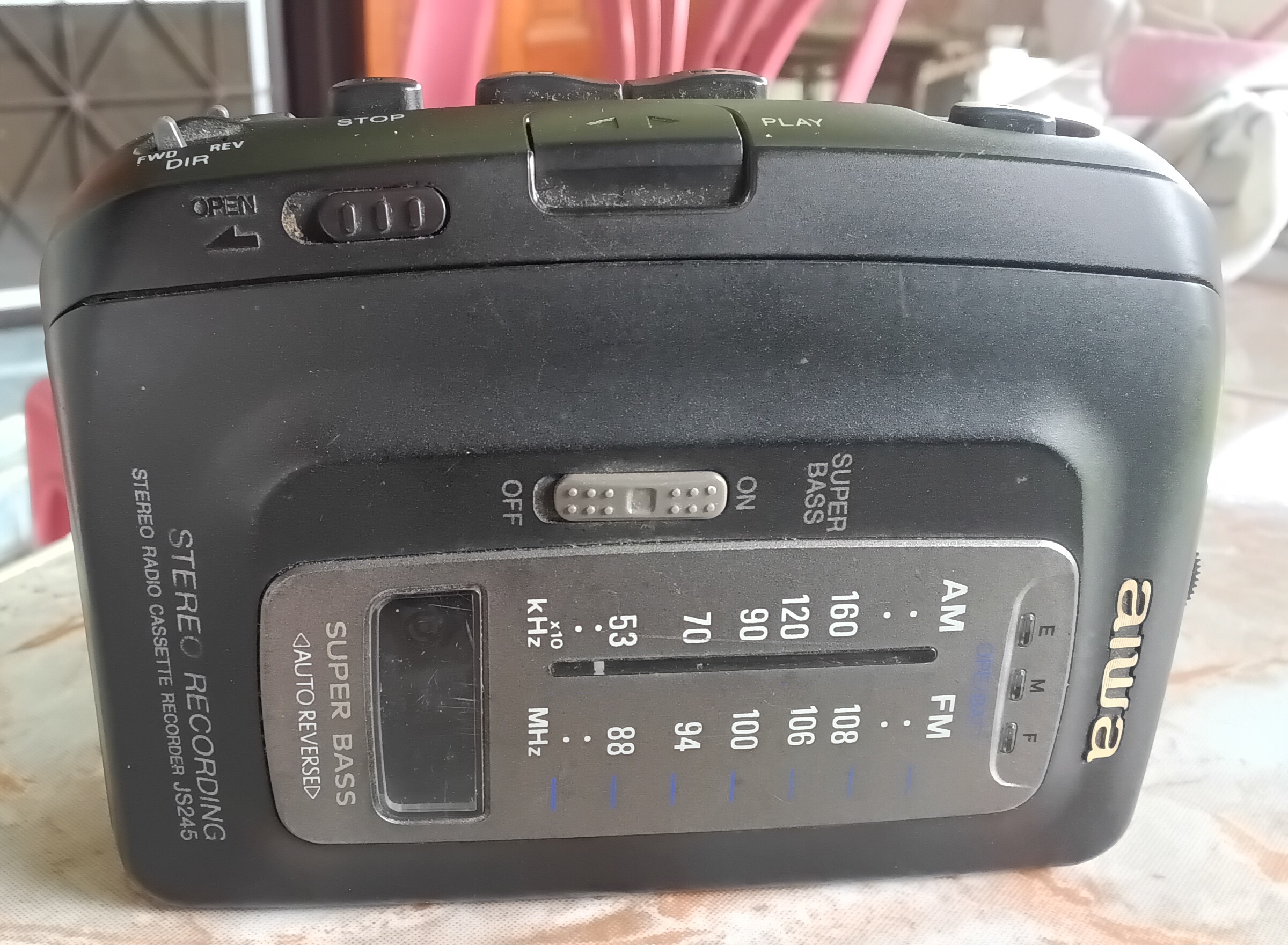 วินเทจ Aiwa HS-JS245 สายพานเทปขาด วิทยุปกติ
